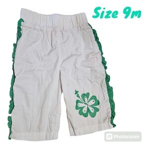 Chit-Chat Infant Girl 9M Ruffle Clover St Patricks Day Pants Rhinestone Holiday